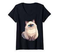 Women's Birman Cats Birman Cat V-Neck T-Shirt