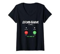 Women's Birmingham is Calling and I Must Go England Traveling V-Neck T-Shirt