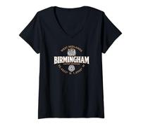 Womens Birmingham West Midlands Coordinates Label 2C V-Neck T-Shirt