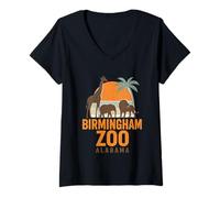 Womens Birmingham Zoo Shirt Cute Elephant Family Trip Retro Alabama V-Neck T-Shirt
