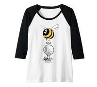 Womens birth.golf.death. Bee the Ball - Women Girls Boys Golf Raglan Baseball Tee