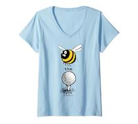 Womens birth.golf.death. Bee the Ball - Women Girls Boys Golf V-Neck T-Shirt