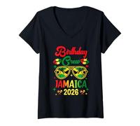 Women's Birthday Crew 30Th 20Th Jamaica Vacation Party 2026 V-Neck T-Shirt