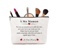 Women's Birthday Gifts - Small Makeup Bag with Simple Design, Gift for Women, Elegant Makeup Bag, Personalised Birthday Gift for Friend, Daughter, Mom., Mom, Compact Canvas Makeup Bag
