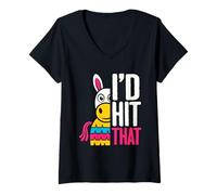 Women's Birthday Piñata Llama Party Sarcastic Llama Phrase V-Neck T-Shirt