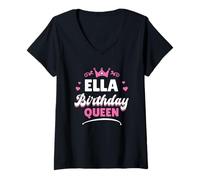Women's Birthday Queen Ella V-Neck T-Shirt