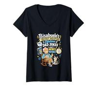 Women's Bisabuelo Jokes Patience Cat V-Neck T-Shirt