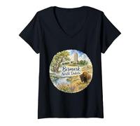 Women's Bismark, ND North Dakota V-Neck T-Shirt