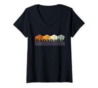 Womens Bison American Buffalo V-Neck T-Shirt