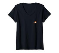 Womens Bitcoin Dragon Small Cute Subtle Little Restrained V-Neck T-Shirt