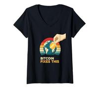 Womens Bitcoin Fixes This Sound Money Hope Freedom Truth Bitcoin V-Neck T-Shirt