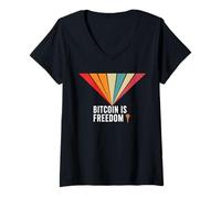 Womens Bitcoin is Freedom Sound Money decentralize Hope Bitcoin V-Neck T-Shirt