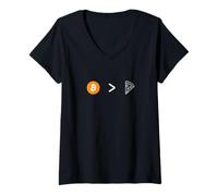 Womens Bitcoin is greater than pizza V-Neck T-Shirt