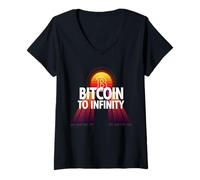 Womens Bitcoin is Infinity time value freedom future truth bitcoin V-Neck T-Shirt