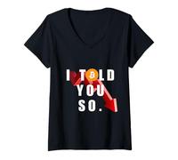 Women's Bitcoin Lover Design for Up Trend Setters V-Neck T-Shirt