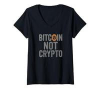 Womens Bitcoin Not Crypto Libertarian Tech Freedom V-Neck T-Shirt