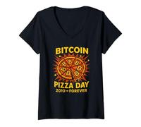 Women's Bitcoin Pizza Day V-Neck T-Shirt