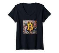 Womens Bitcoin Satoshi Was Here V-Neck T-Shirt