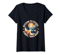 Womens Bitcoin to 100k, sorry I was right, HODL bitcoin crypto V-Neck T-Shirt