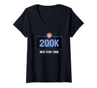 Womens Bitcoin to the moon, next stop 200k, bitcoin crypto V-Neck T-Shirt
