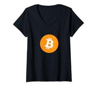 Womens Bitcoin V-Neck T-Shirt