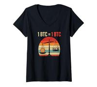 Womens Bitcoins Equality Value 1BTC = 1BTC Money Freedom Bitcoin V-Neck T-Shirt