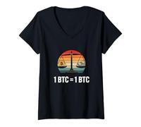 Womens Bitcoins Equality Value 1BTC = 1BTC Money Freedom Bitcoin V-Neck T-Shirt