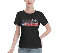 Women's Bizkit Rap Rock Limp Band Short Sleeve T-Shirt Cotton Crew Neck Shirt Versatile Trendy Printed Sports Tee Black S