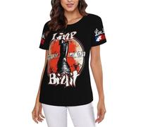 Women's Bizkit Rap Rock Limp Band Short Sleeve T-Shirts All-Over Print T-Shirts Crew Neck Design All-Season Wear tee Shirt Top Tees XL Black