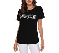 Women's Bizkit Rap Rock Limp Band Short Sleeve T-Shirts All-Over Print T-Shirts Crew Neck Design All-Season Wear tee Shirt Top Tees XL Black
