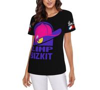 Women's Bizkit Rap Rock Limp Band Short Sleeve T-Shirts All-Over Print T-Shirts Crew Neck Design All-Season Wear tee Shirt Top Tees M Black