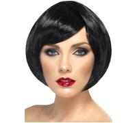 Womens Black 60s Babe Wig