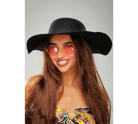 Womens Black 70s Floppy Hippy Hat