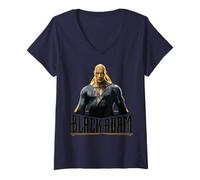 Womens Black Adam Hero Lightning Power V-Neck T-Shirt