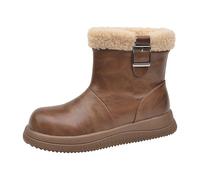 Womens Black Ankle Boot Clearance UK 5 Ladies Ankle Boots Womens Winter Boots Fur Lined Boots Pull On Combat Military Ankle Boots Winter Army Combat Ankle Boots Shoes A1_Brown