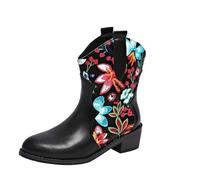 Womens Black Ankle Boots Wide Fit Waterproof Chelsea Boots for Women UK Ladies Thick Heel Slip on Booties Lightweight Comfortable Walking Shoes Outdoor Casual Shoes for Fall and Winter
