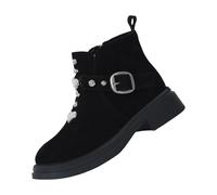 Womens Black Ankle Boots Womens Chelsea Boots Wide Fit Walking Shoes for Broken Ankles for Women Side Zipper Shoes Women Ankle Short Single Ladies Casual Boot Booties (Black,5)