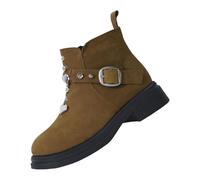 Womens Black Ankle Boots Womens Chelsea Boots Wide Fit Walking Shoes for Broken Ankles for Women Side Zipper Shoes Women Ankle Short Single Ladies Casual Boot Booties (Khaki,6.5)