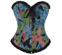 Womens Black Basque Body Shaper Overbust Corset Top Lace Up Boned Corsets Shapewear Outfit Body Shaping Belly Shaping Body Underwear