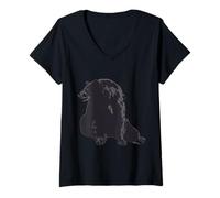 Women's Black Bear V-Neck T-Shirt