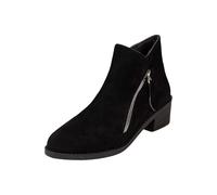 Womens Black Boots Chelsea Boots Women Olive Booties Women Shoes Side Zipper Shoes for Ankle Short Single for Ladies Casual Casts Foot (Black,7)