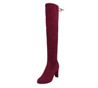 Women's Black Boots with Heel Long Rain Wide Shaft Boots Fur Boots | Overknee Boots Women's Patent Red Sexy Chiffon Women's Boots High Heels Boots For Thick Calves X Lined Winter Boots