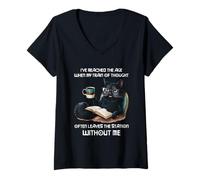 Womens Black Cat I've Reached TheAge When My Train of Thought V-Neck T-Shirt
