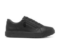 Womens Black Comfort Casual Shoes Wide Fit Lace Up Side Zip Soft Line Grip SIZE
