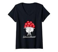 Women's Black Forest Girl Bollenhut Black Forest Grunge V-Neck T-Shirt
