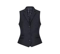 Womens Black Herringbone Check Tweed Waistcoat Wool Blend Vest