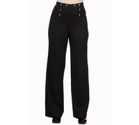 Women's Black High Waist Nautical Wide legs Stay Awhile Trousers BANNED Apparel