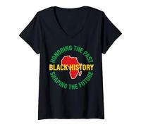 Women's Black History Design Honoring The Past Shaping The Future V-Neck T-Shirt