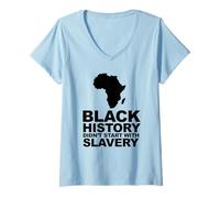 Women's Black History Didn't Start with Slavery V-Neck T-Shirt