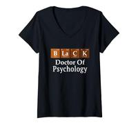 Women's Black History Doctor of Psychology Graduation V-Neck T-Shirt